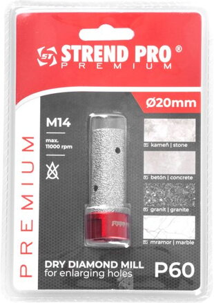 Fréza Strend Pro DM618, M14, 20 mm, G60, diamant, na zväčšovanie dier k vyrezávacím korunkám, professional