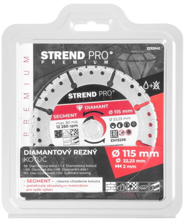 Kotúč Strend Pro Premium, Vacuum brazed, 115 mm, diamantový, rezný, multi Kotúč Strend Pro Premium, Vacuum brazed, 115 mm, diamantový, rezný, multi
