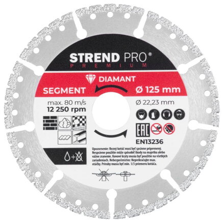 Kotúč Strend Pro Premium, Vacuum brazed, 125 mm, diamantový, rezný, multi Kotúč Strend Pro Premium, Vacuum brazed, 125 mm, diamantový, rezný, multi