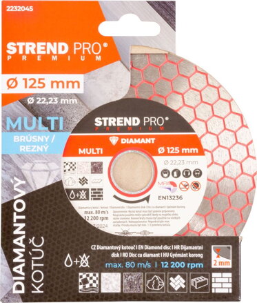 Kotúč Strend Pro Premium, 125 mm, hexagonal, diamantový, rezný, multi