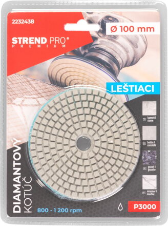 Kotúč Strend Pro Premium P3000, 100 mm, leštiaci, diamantový, suchý zips