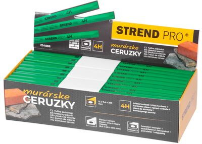Ceruzka Strend Pro, murárska, 250 mm, čierna tuha, hranatá, na kameň, sellbox 72 ks