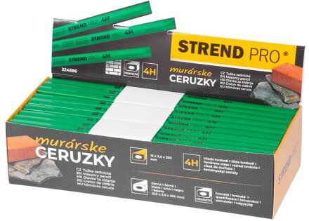 Ceruzka Strend Pro, murárska, 250 mm, čierna tuha, hranatá, na kameň, sellbox 72 ks