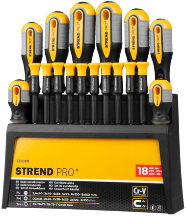 Sada skrutkovačov Strend Pro SDX72-118, 18 dielna