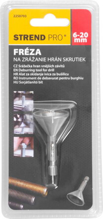 Fréza Strend Pro, 6-20 mm, 1/4", 25,5x50,4 mm, fazetová, na zrážanie hrán skrutiek, odhrotovač Fréza Strend Pro, 6-20 mm, 1/4", 25,5x50,4 mm, fazetová, na zrážanie hrán skrutiek, odhrotovač