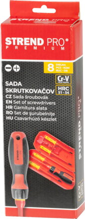 Sada skrutkovačov Strend Pro, VDE 8 dielna, ploché + Phillips, elektrikárske