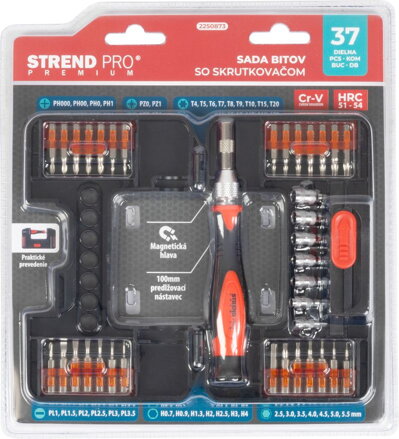 Sada skrutkovačov Strend Pro Premium, 37 dielna, torx + ploché + Phillips Sada skrutkovačov Strend Pro Premium, 37 dielna, torx + ploché + Phillips