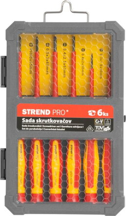 Sada skrutkovačov Strend Pro, VDE 6 dielna, ploché + Phillips, elektrikárske
