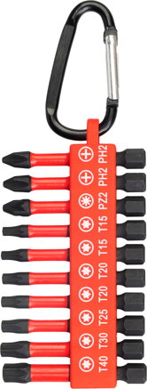 Sada bitov Strend Pro Premium, PH, PZ, TORX, S2, 1/4", 50mm, 10 dielna