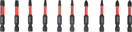 Sada bitov Strend Pro Premium, PH, PZ, TORX, S2, 1/4", 50mm, 10 dielna