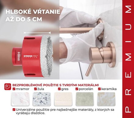 Vyrezavac STREND PRO DCB11, 68 mm, M14, diamant