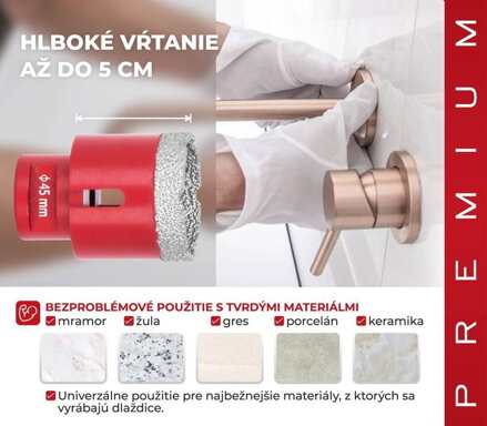Vyrezavac STREND PRO DCB11, 45 mm, M14, diamant