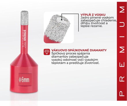 Vyrezavac STREND PRO DCB11, 06 mm, M14, HD, diamant