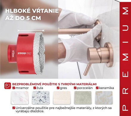 Vyrezavac STREND PRO DCB11, 72 mm, M14, diamant