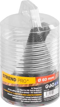 Tŕň Strend Pro, štiepací klin, kužeľ, 60 mm, 3x adaptér, na drevo Tŕň Strend Pro, štiepací klin, kužeľ, 60 mm, 3x adaptér, na drevo