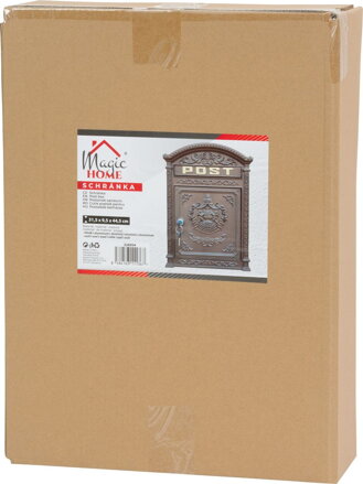 Schránka Edgar 315x95x445 mm, poštová, hnedá