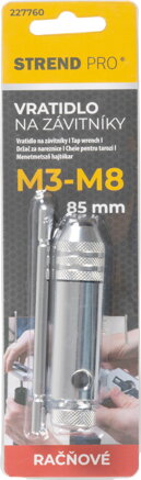 Vratidlo Strend Pro, na závitníky, račňové, M3-M8, 85 mm