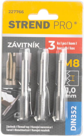 Závitník Strend Pro, M8, 1 mm, DIN352, bal. 3 ks