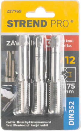 Závitník Strend Pro, M12, 1,75 mm, DIN352, bal. 3 ks