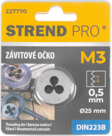 Očko Strend Pro, závitové, M3x0,5 mm, metrický závit priemer 25 mm, DIN223B