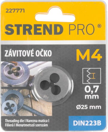 Očko Strend Pro, závitové, M4x0,7 mm, metrický závit priemer 25 mm, DIN223B