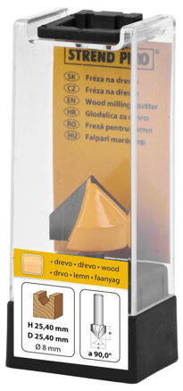 Freza do dreva Strend Pro YC1308, D25,40 H25,40 S08 mm 90°