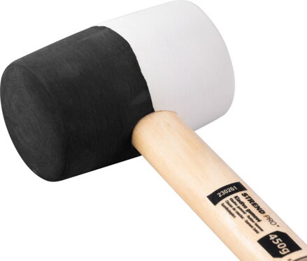 Kladivo Strend Pro HM232 450 g, gumové, BlackWhite, drev. rúčka