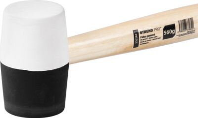Kladivo Strend Pro HM232 560 g, gumové, BlackWhite, drev. rúčka
