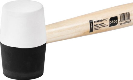 Kladivo Strend Pro HM232 560 g, gumové, BlackWhite, drev. rúčka