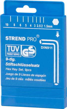 Sada kľúčov Strend Pro HK0212, 9 dielna, Hex S1, zástrčná