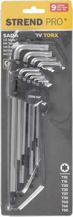 Sada kľúčov Strend Pro HK0259, 9 dielna, T10-T50, Torx, zástrčná