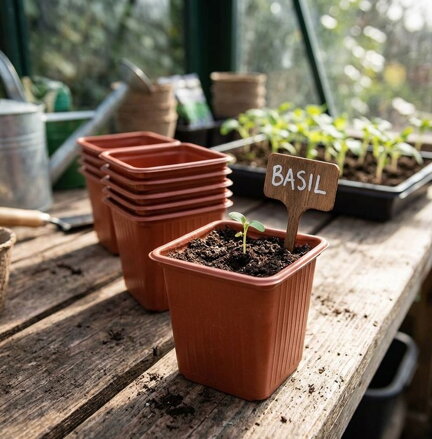 Kvetináč Strend Pro, na priesady, štvorec 8x8x7 cm