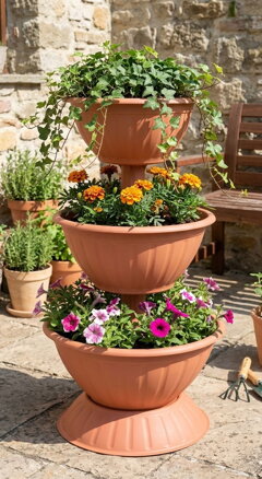 Kvetinac Strend Pro PYRAMID, 82 cm, terracotta