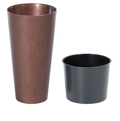 Kvetináč TUBUS Slim Corten 400x762 mm, medený, vložka
