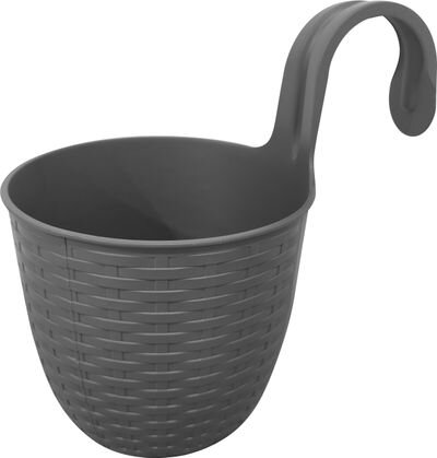 Závesný kvetináč Strend pro, PP, 26x18x24,5 cm, farba sivá