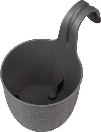 Závesný kvetináč Strend pro, PP, 26x18x24,5 cm, farba sivá