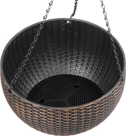 Kvetináč Strend Pro Modern, visiaci, závesný, zlatý, 26x16 cm, s retiazkou a vešiakom Kvetináč Strend Pro Modern, visiaci, závesný, zlatý, 26x16 cm, s retiazkou a vešiakom