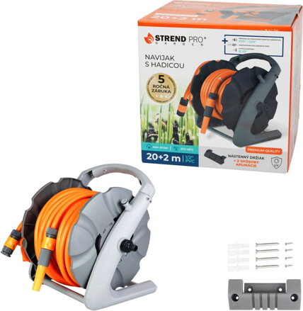 Navíjač Strend Pro Premium, so záhradnou hadicou 1/2", L-20+2 m Navíjač Strend Pro Premium, so záhradnou hadicou 1/2", L-20+2 m