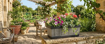 Kvetinac GDA Woodeff 816, natural, 46x17x14 cm