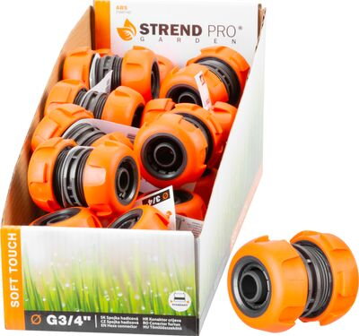 Spojka Strend Pro, 3/4", na spájanie a opravu hadíc, soft touch, DisplayBox 20ks
