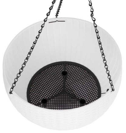 Kvetinac GDA Modern 835, visiaci, reťaz, 26x16cm, biely