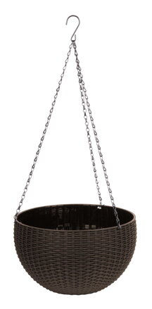 Kvetinac GDA Modern 835, visiaci, reťaz, 26x16cm, hnedý