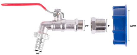 Sada Strend Pro, ventil 1/2-3/4" + redukcia plast a zinok + výpust, na IBC nádrž