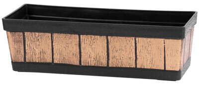 Kvetináč Strend Pro, Woodeff, 15x47x17 cm, zlatý, efekt dreva