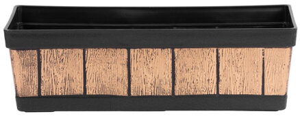Kvetináč Strend Pro, Woodeff, 15x47x17 cm, zlatý, efekt dreva