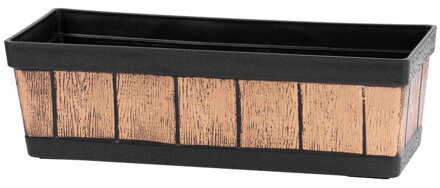 Kvetináč Strend Pro, Woodeff, 15x47x17 cm, zlatý, efekt dreva