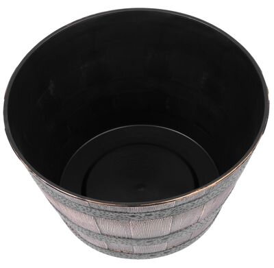 Kvetináč Strend Pro Woodeff, 39x28 cm, zlatý, truhlík, efekt dreva