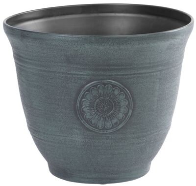 Kvetináč Strend Pro, efekt kovu, zelený, 30 cm