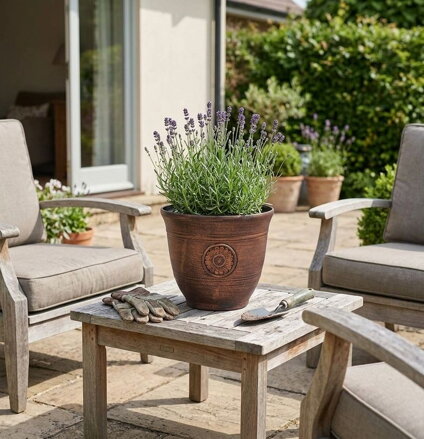 Kvetináč Strend Pro, efekt kovu, medený, 30 cm