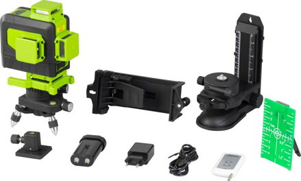 Laser Strend Pro Industrial 4 X 3D, zelený, v kufriku, s príslušenstvom, diaľkový ovládač